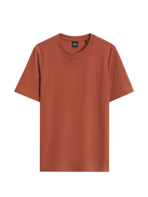 BOSS bubble-jacquard structure t-shirt in a cotton blend
