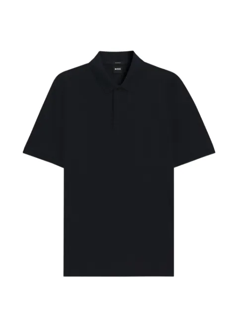 BOSS geometric-jacquard polo shirt in cotton