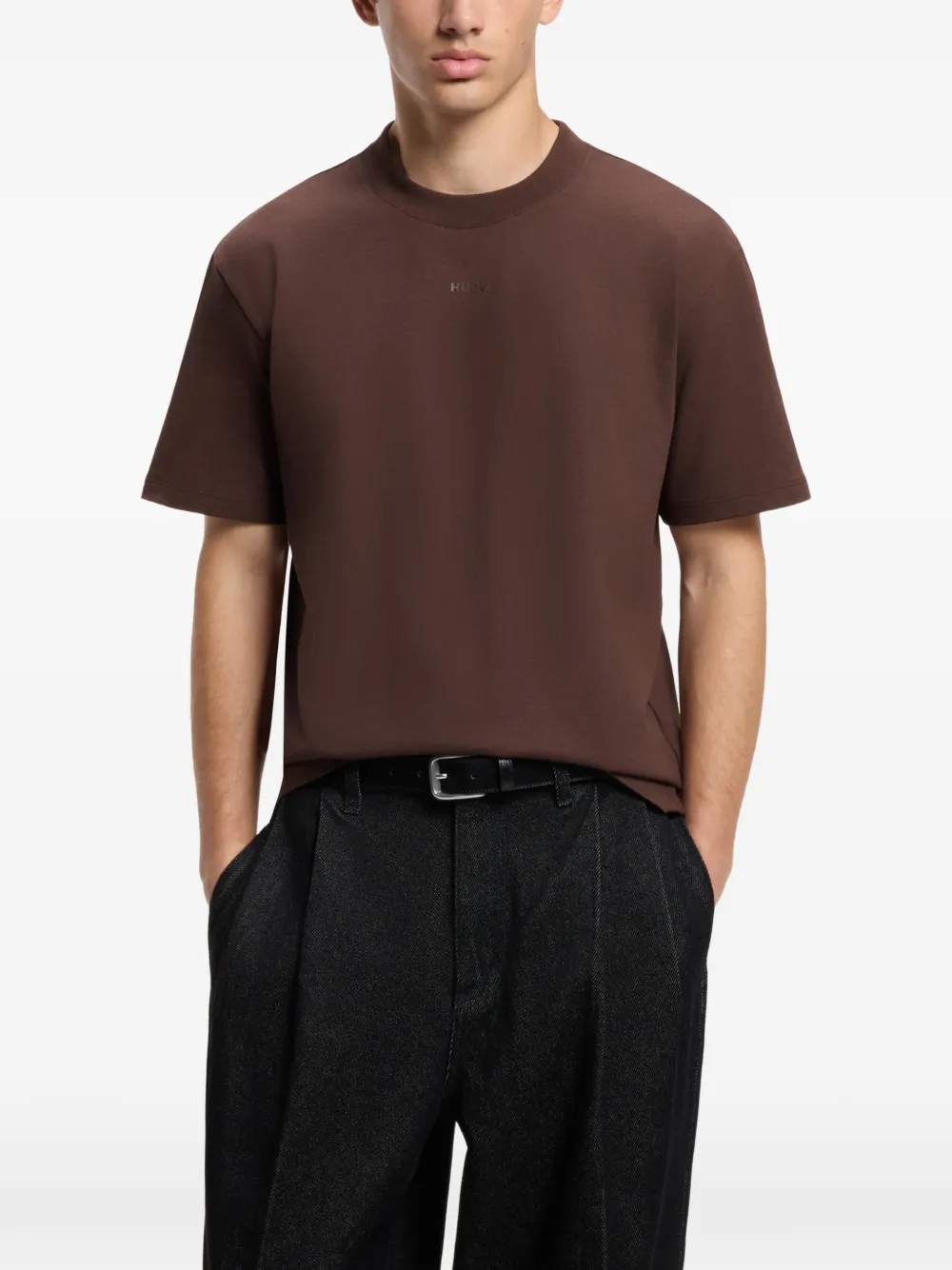 HUGO cotton-jersey T-shirt Bruin