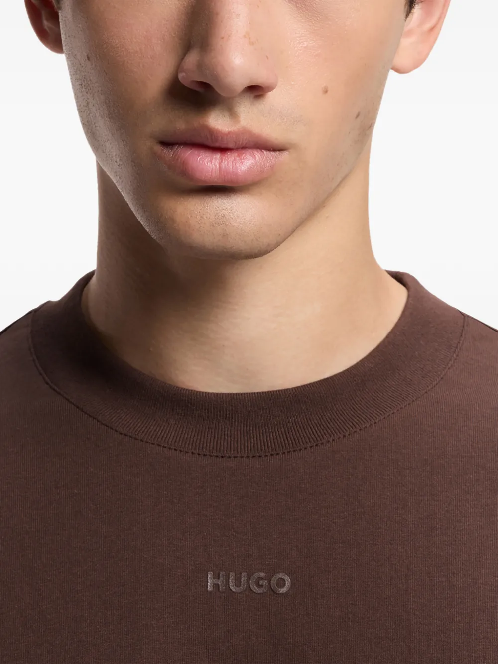 HUGO cotton-jersey T-shirt Bruin