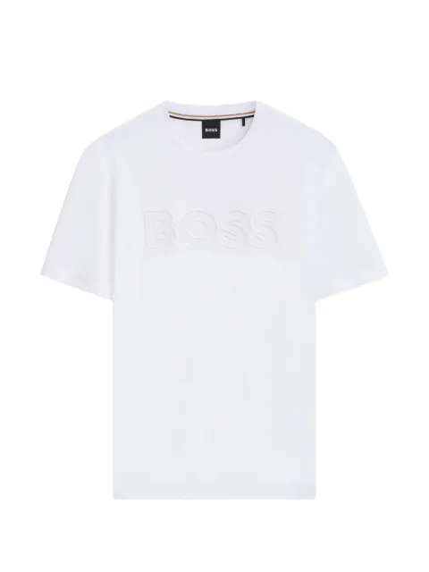 BOSS 로고 아트워크 코튼 저지 티셔츠