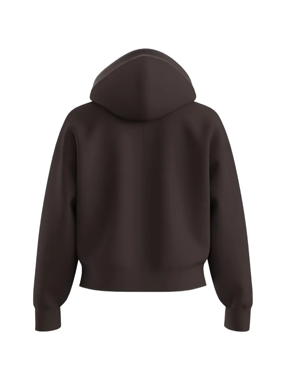 BOSS Ruimvallende hoodie met rits en scuba jersey Bruin