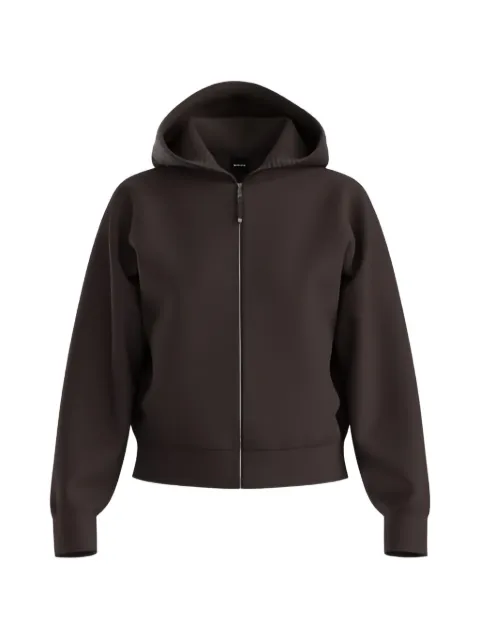 BOSS loose-fit zip-up hoodie in scuba jersey