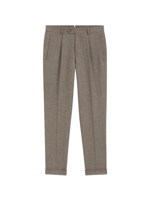 BOSS pantalones tapered en lana virgen con motivo pied de poule y cachemira