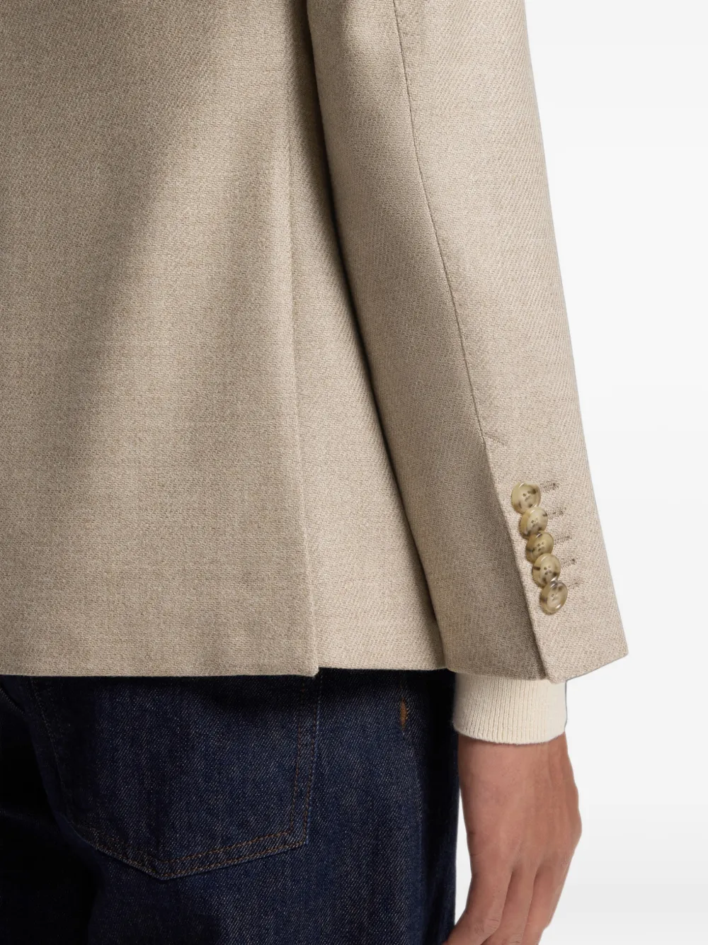 BOSS regular-fit blazer in virgin wool with silk Beige