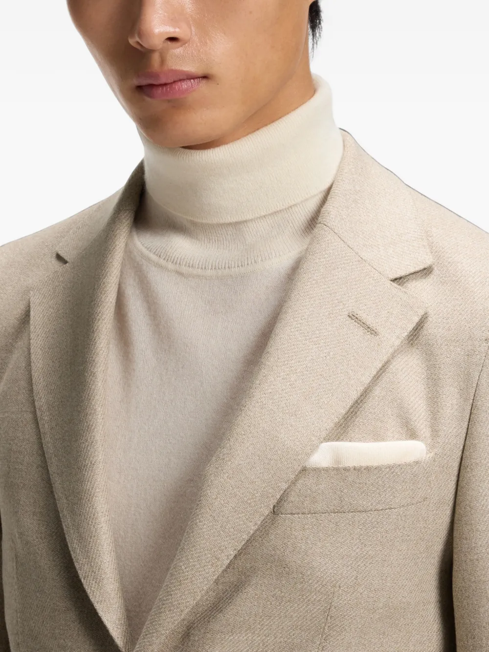 BOSS regular-fit blazer in virgin wool with silk Beige