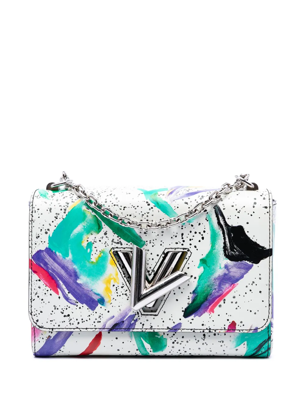 Louis Vuitton Pre-Owned 2019 Leather Splash Print Twist MM crossbody bag - Weiß
