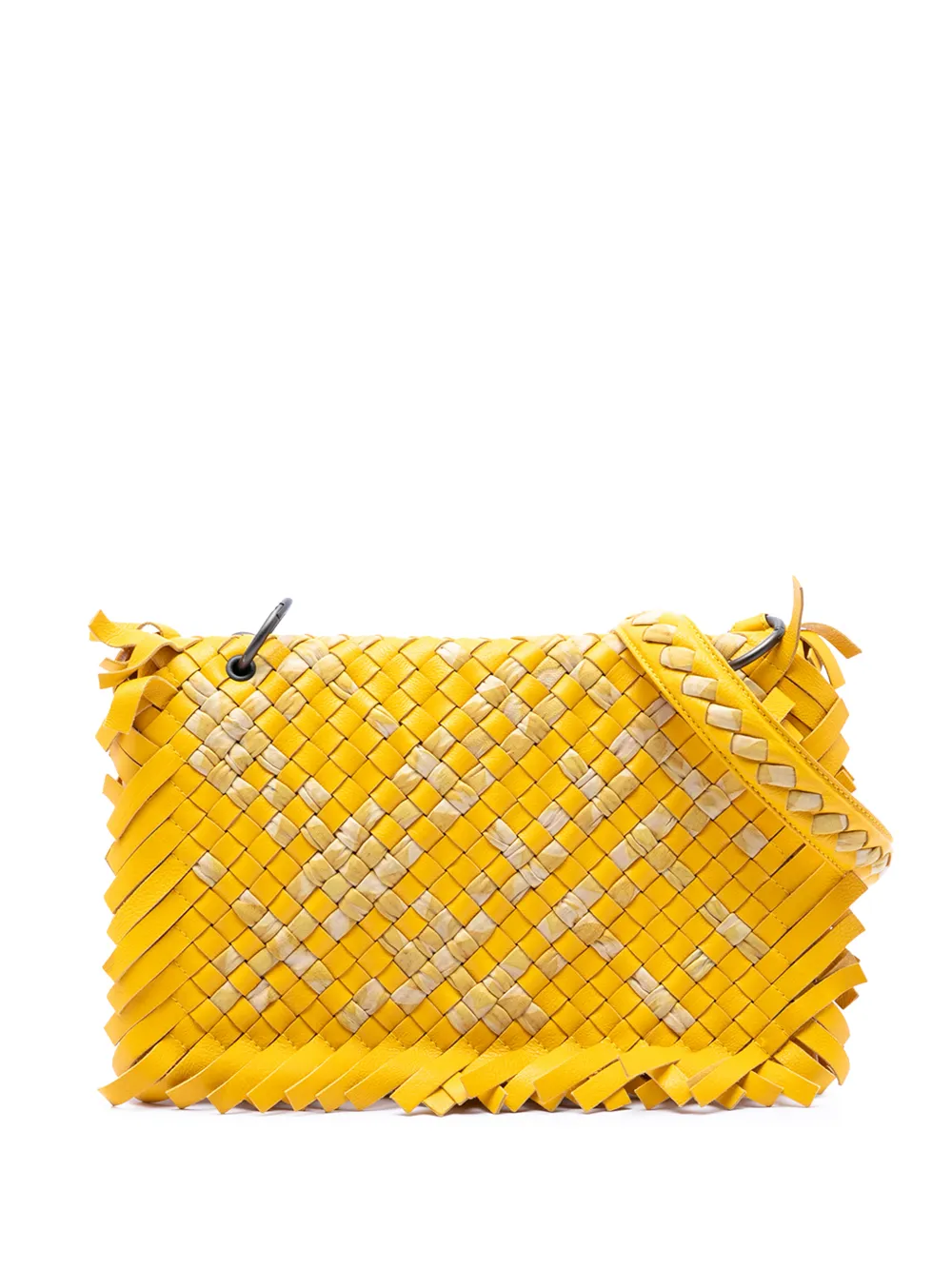 Bottega Veneta Pre-Owned 2009 Bicolor Nappa Intrecciato Fringe shoulder bag - Yellow