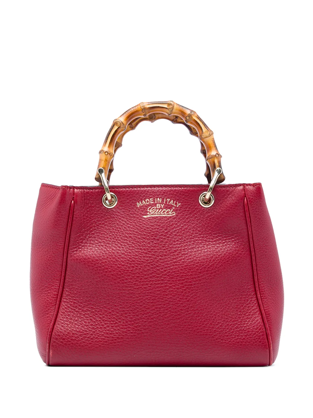 Gucci Pre-Owned 2016-2026 Mini Calfskin Bamboo Shopper satchel - Rosso