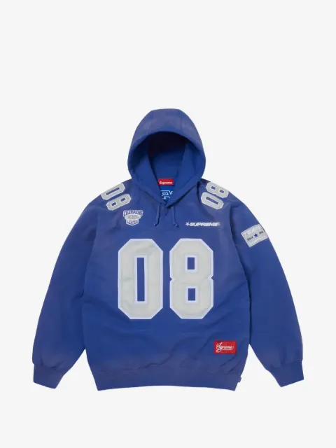 Supreme logo-patch jersey hoodie
