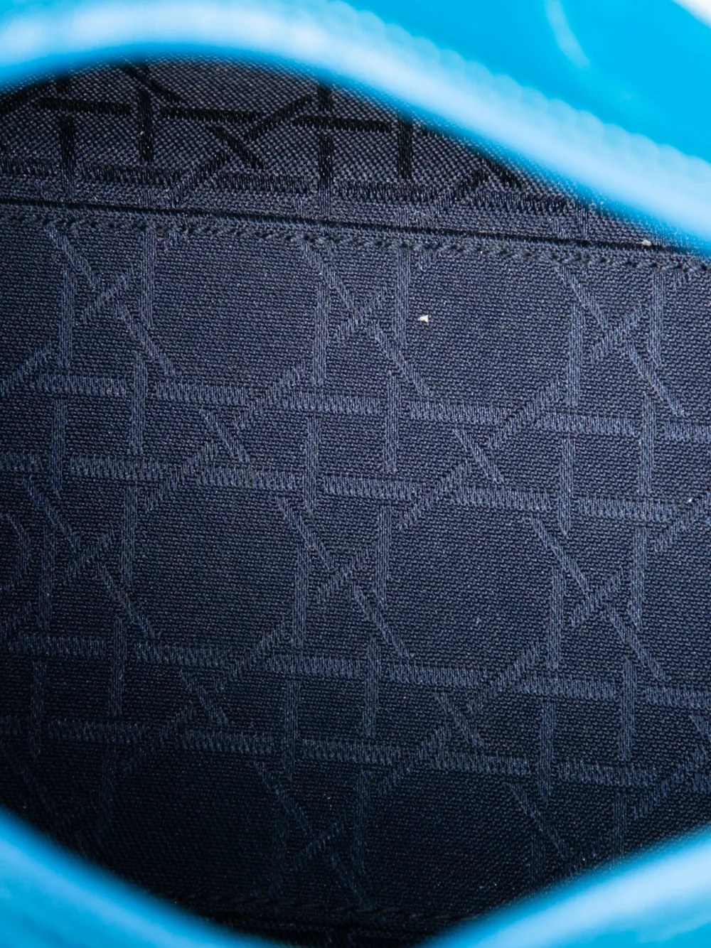 Dior Pre-owned 2015 Medium Patent Cannage Lady Dior Satchel in Blue, view 5