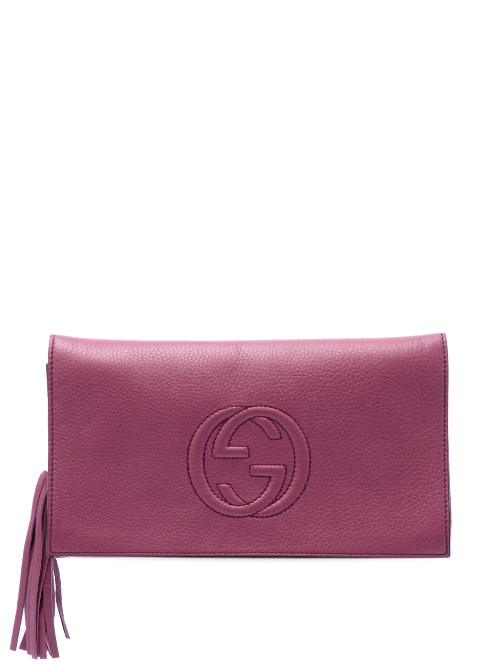 Pre-owned Gucci 2016-2026 Leather Soho Disco Clutch Bag In Pink