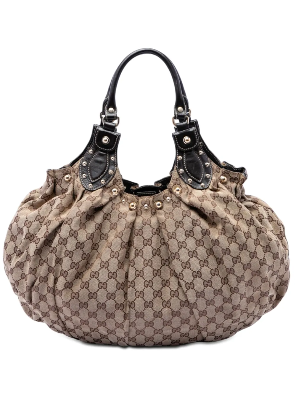 Gucci Pre-Owned 2016-2026 GG Canvas Studded Pelham hobo bag - Nude