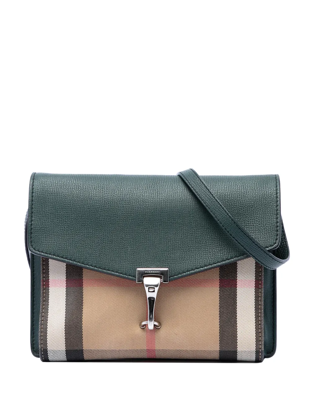 Burberry Pre-Owned 2000-2017 Small Leather and House Check Canvas Derby Macken crossbody bag - Verde