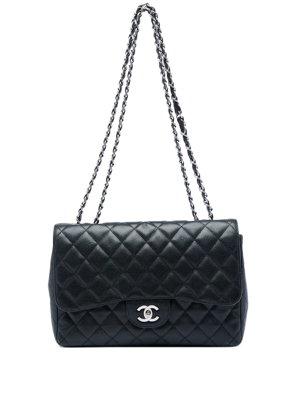 CHANEL Pre-Owned 2006-2008 Jumbo Classic Caviar Single Flap shoulder bag - Black
