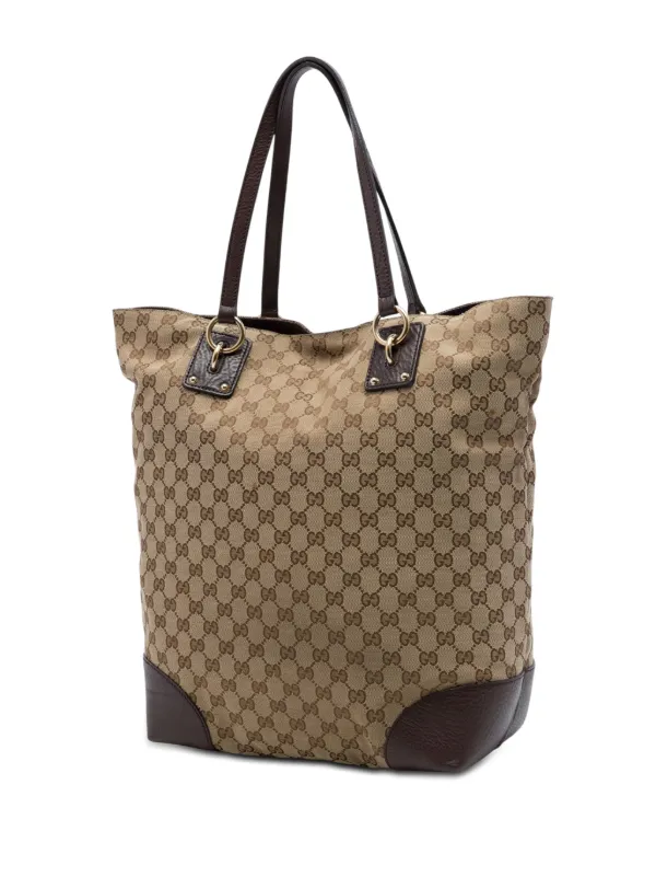 Gucci Pre-Owned 2016-2026 ラージ GGキャンバス GGチャーム トート