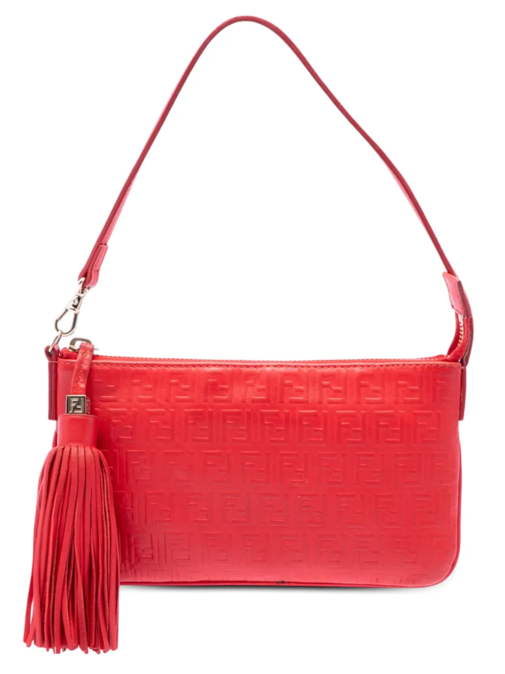 Fendi Pre-Owned 2000-2010 Zucchino Embossed Nappa Tassel handbag - Rot