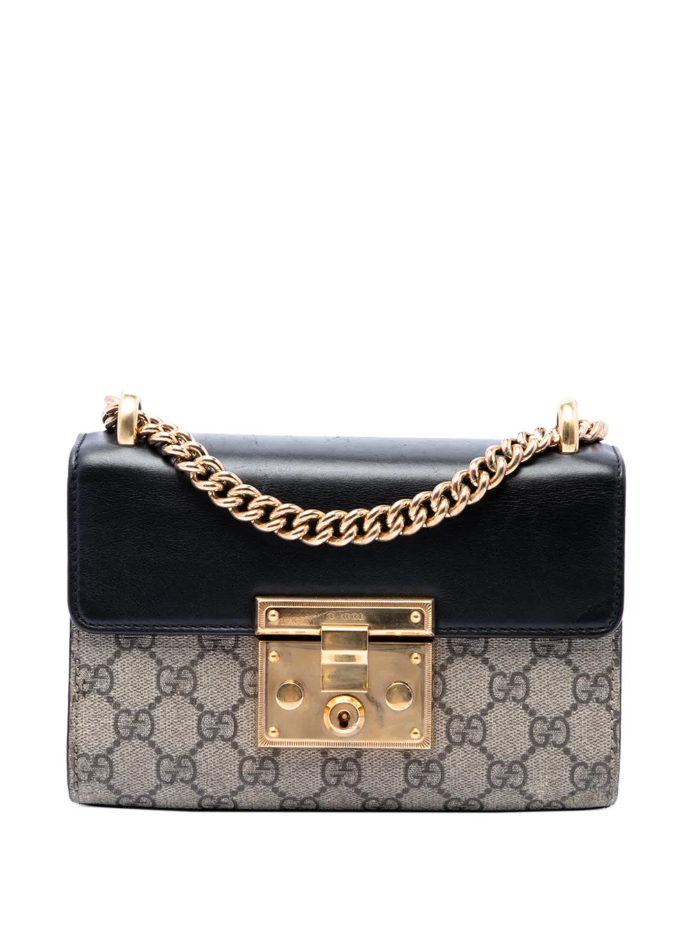 Gucci Pre-Owned 2016-2026 Small GG Supreme Padlock crossbody bag - Toni neutri
