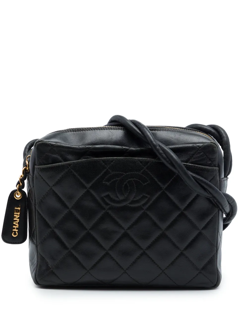 CHANEL Pre-Owned 1996-1997 CC Quilted Lambskin Twisted Strap crossbody bag - Black