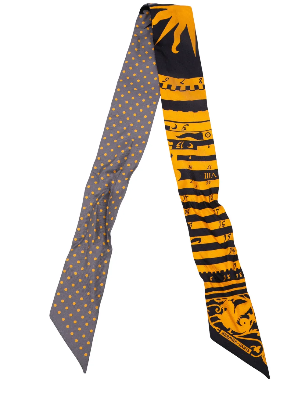 Pre-owned Hermes 2010-2018 Astrologie A Pois Silk Twilly Scarf Scarves In Black