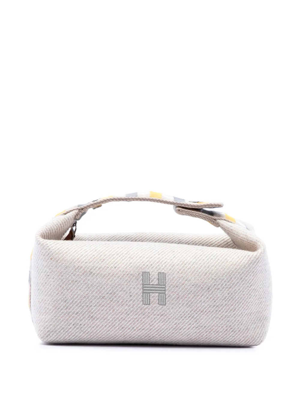 Hermès Pre-Owned 2023-2026 Small Wool Bride A Brac Au Carre Case vanity bag - Nude