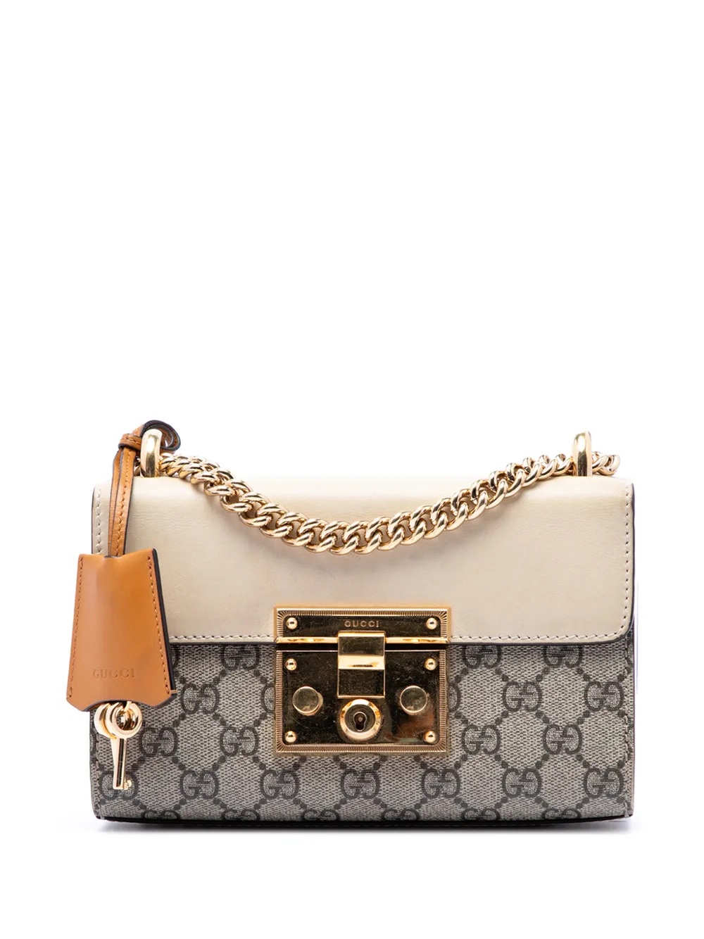 Gucci Pre-Owned 2016-2026 Small GG Supreme Padlock crossbody bag - Nude