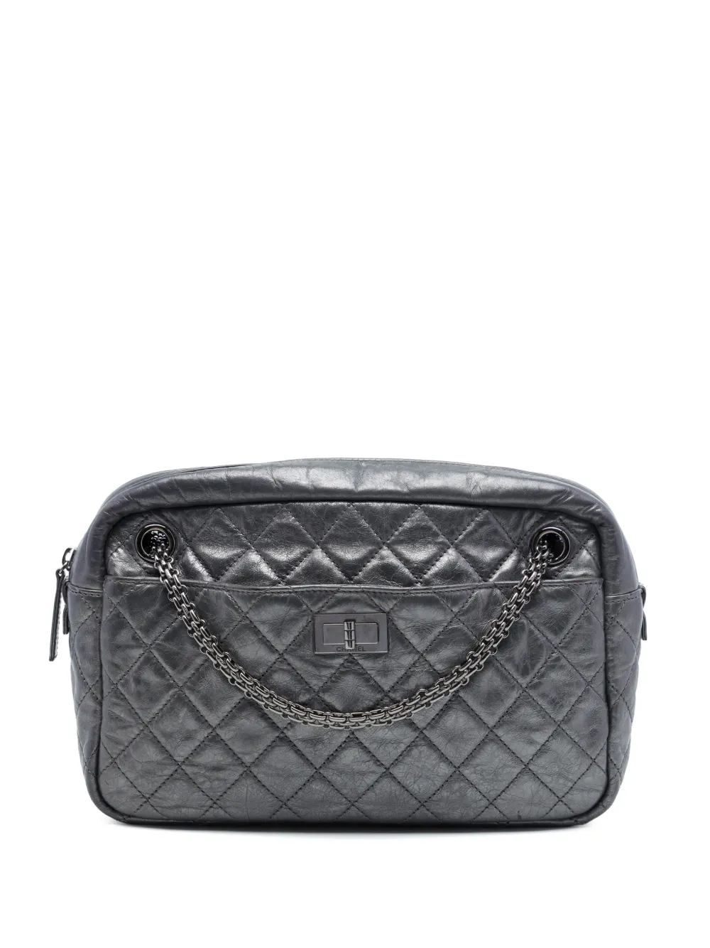 CHANEL Pre-Owned 2008-2009 Medium Metallic Quilted Calfskin Reissue 2.55 Camera Bag crossbody bag - Grey