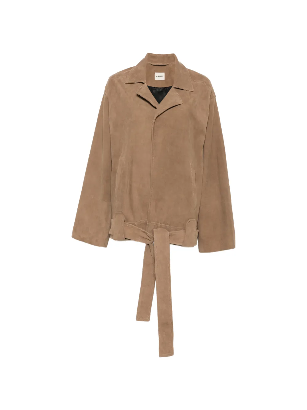 KHAITE belted notch-lapels jacket - Marrone