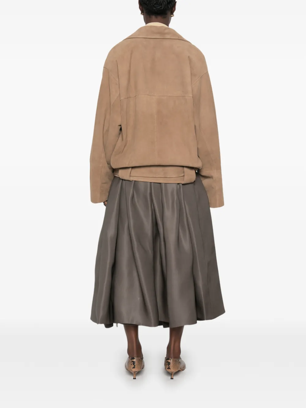 KHAITE Belted Notch-lapels Jacket in Brown, view 4