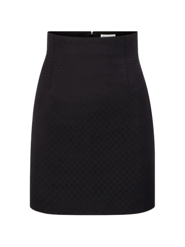 Nina Ricci Jacquard-patterned High-waisted Mini Skirt in Black