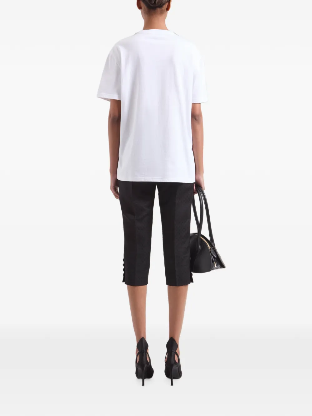 Nina Ricci leopard-print bow-detail T-shirt Wit