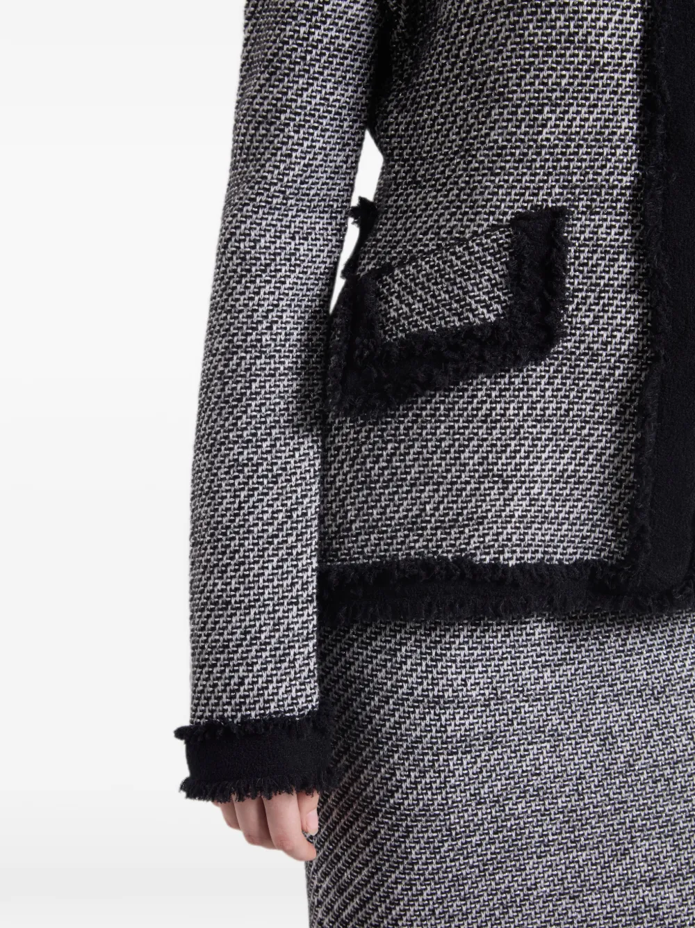 Nina Ricci Tweed vest met franje afwerking Grijs