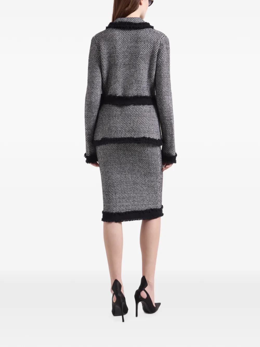 Nina Ricci Tweed vest met franje afwerking Grijs