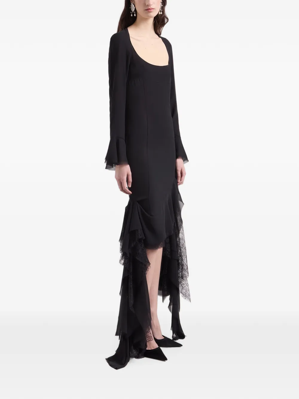 Nina Ricci Jurk met asymmetrische afwerking Zwart