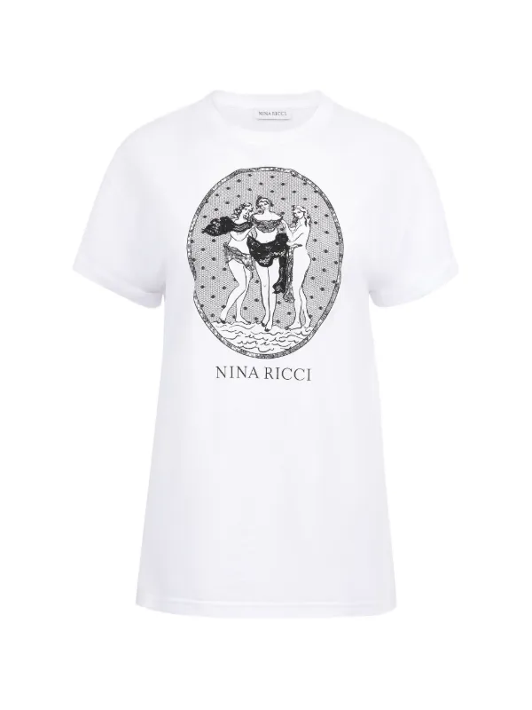 Nina Ricci Three Graces Graphic-print T-shirt in White