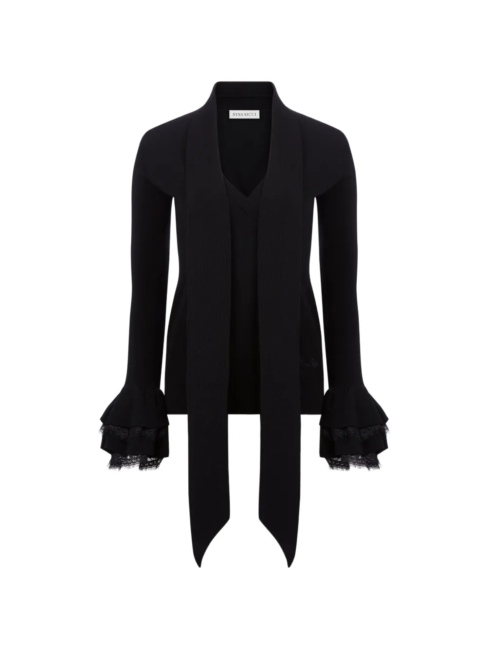 Nina Ricci Maglione con ruches - Nero