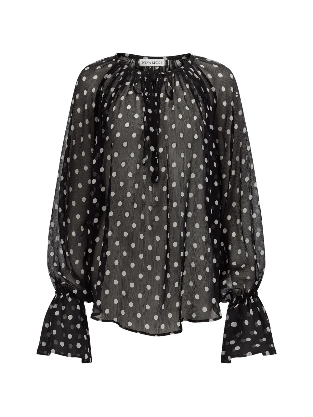 Nina Ricci Blusa a pois in seta - Nero