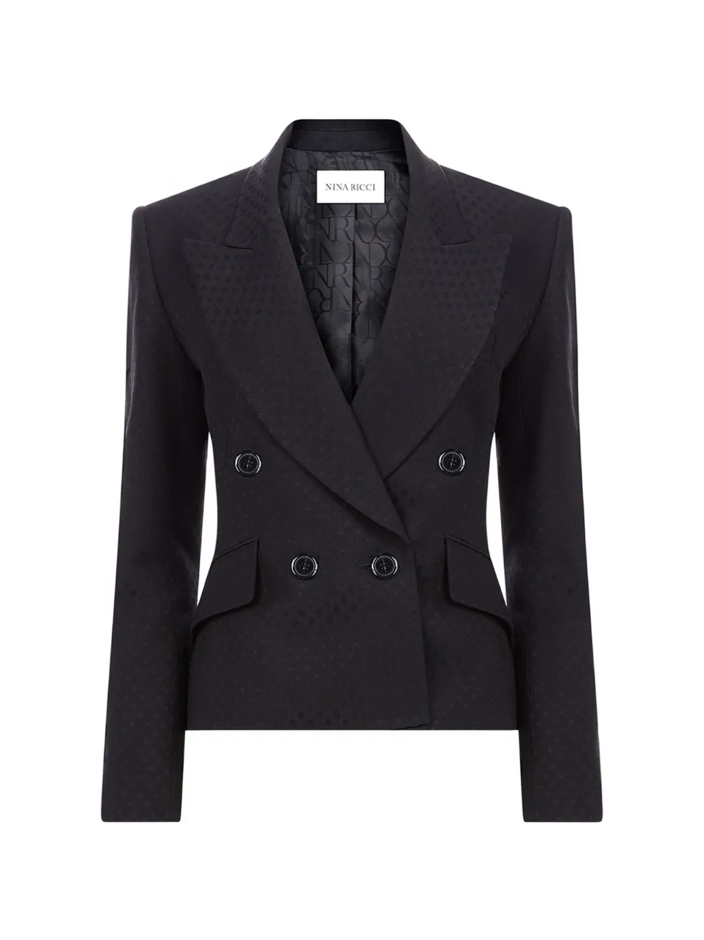 Nina Ricci jacquard double-breasted blazer - Schwarz