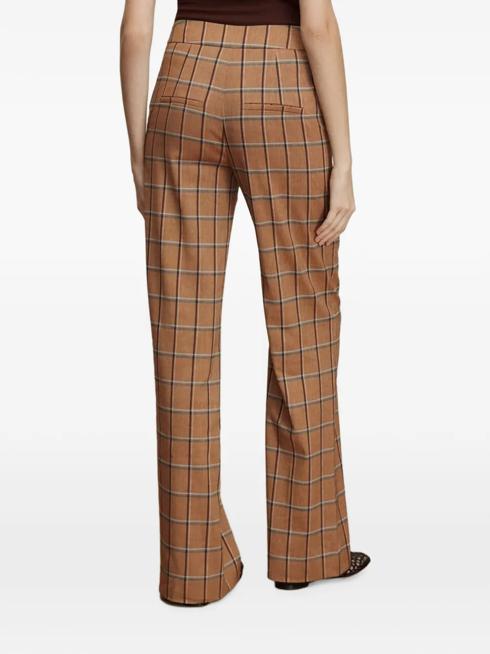 Veronica Beard Tonelli check-pattern trousers Bruin