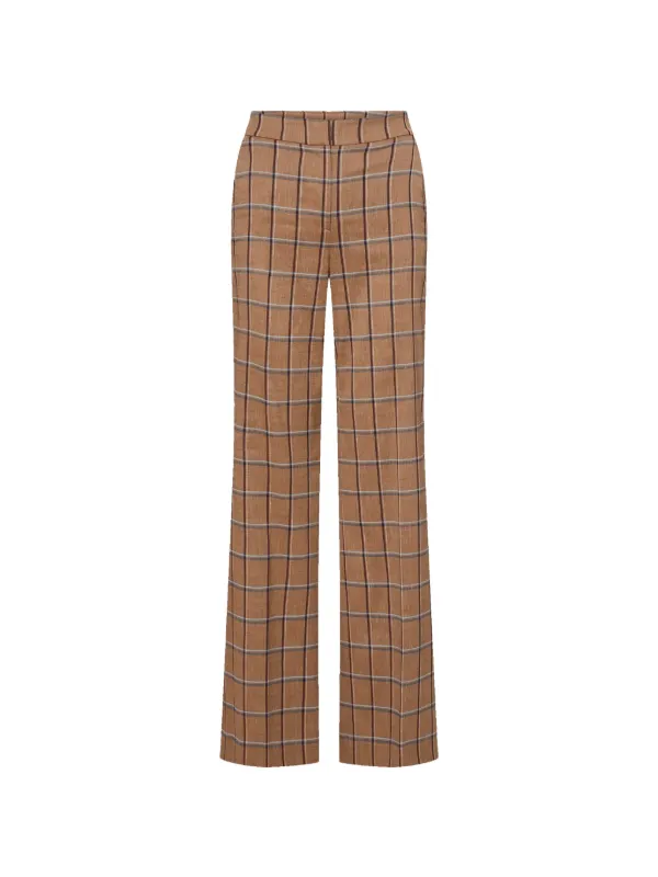 Veronica Beard Check-pattern Flared Trousers in Brown