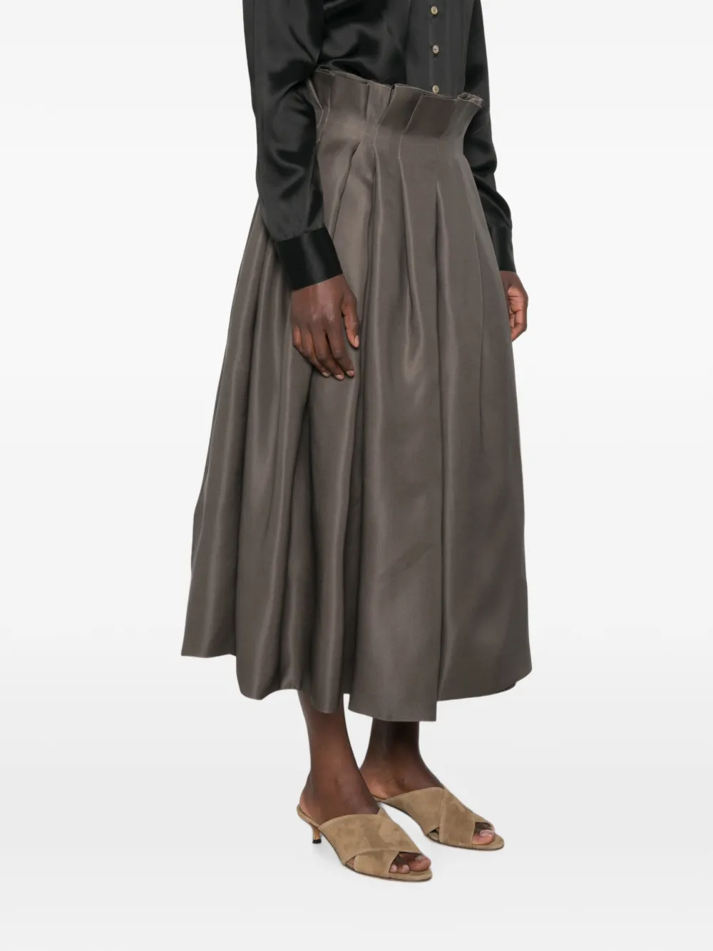 KHAITE Astrid Skirt in Grey, view 3