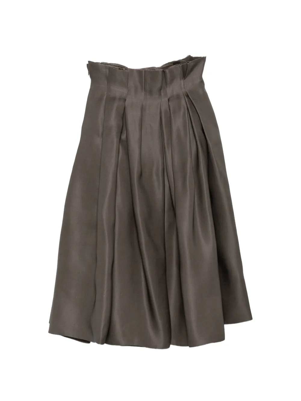 KHAITE Astrid paperbag-waist pleated midi skirt - Grau