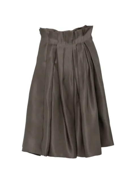 KHAITE Astrid paperbag-waist pleated midi skirt