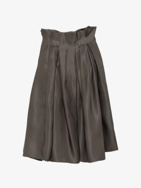 KHAITE Astrid paperbag-waist pleated midi skirt