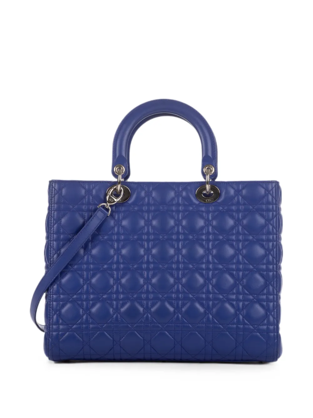 Christian Dior Pre-Owned GM Lady Dior Cannage Tote Bag - Blau