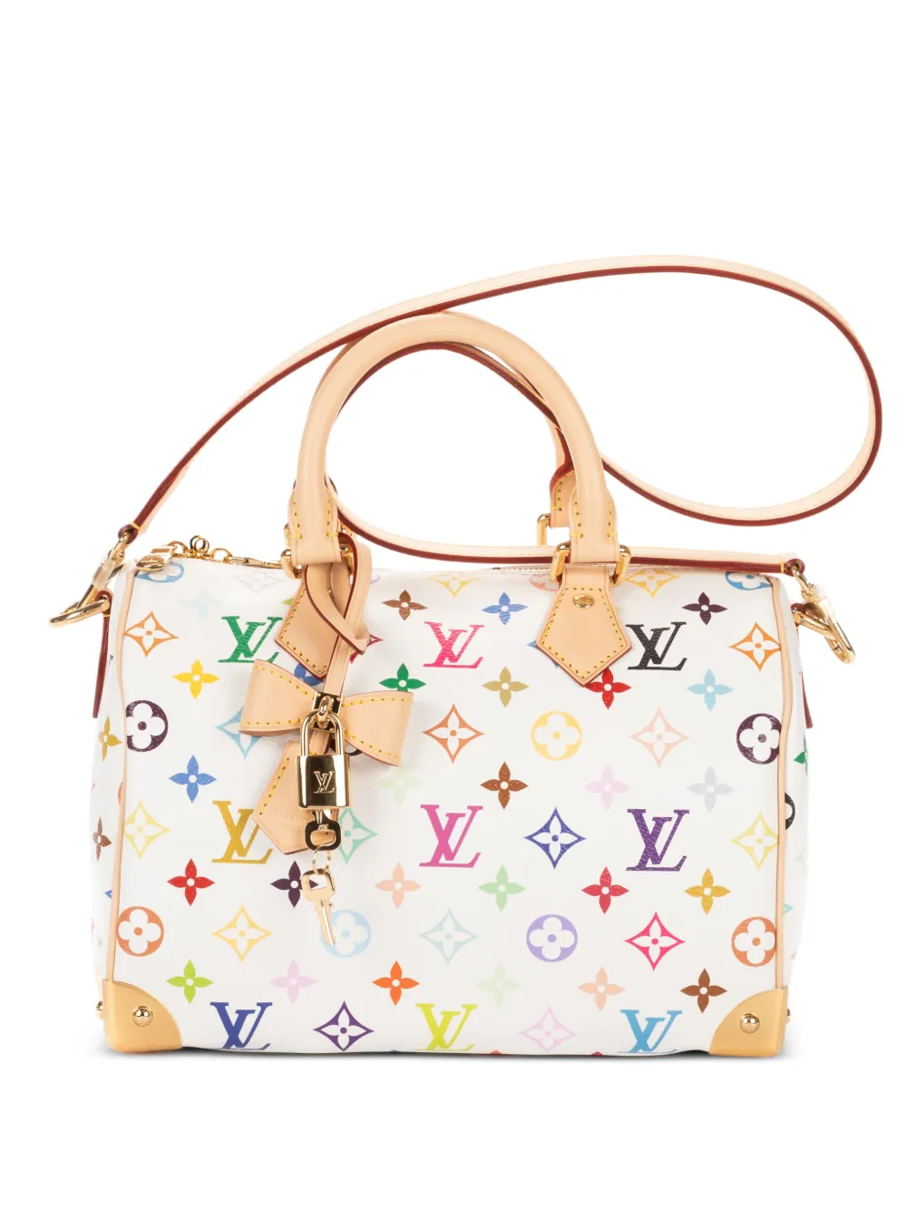 Louis Vuitton Pre-Owned x Takashi Murakami 25 Speedy Bandoulière two-way handbag - Bianco
