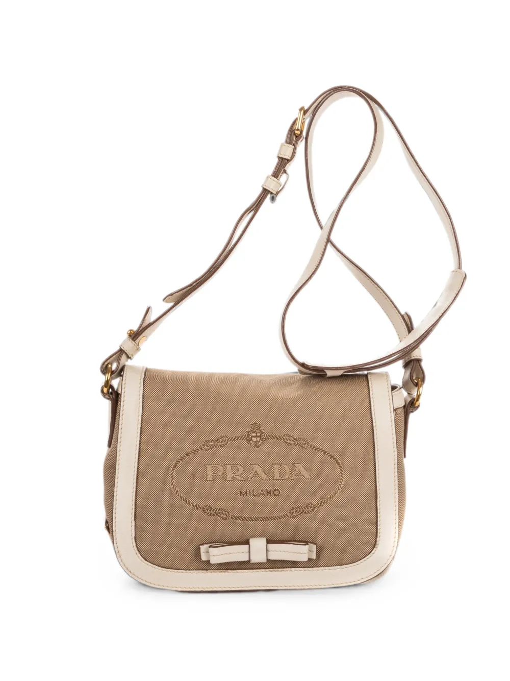 Prada Pre-Owned Schultertasche aus Jacquard mit Schleifendetail - Braun