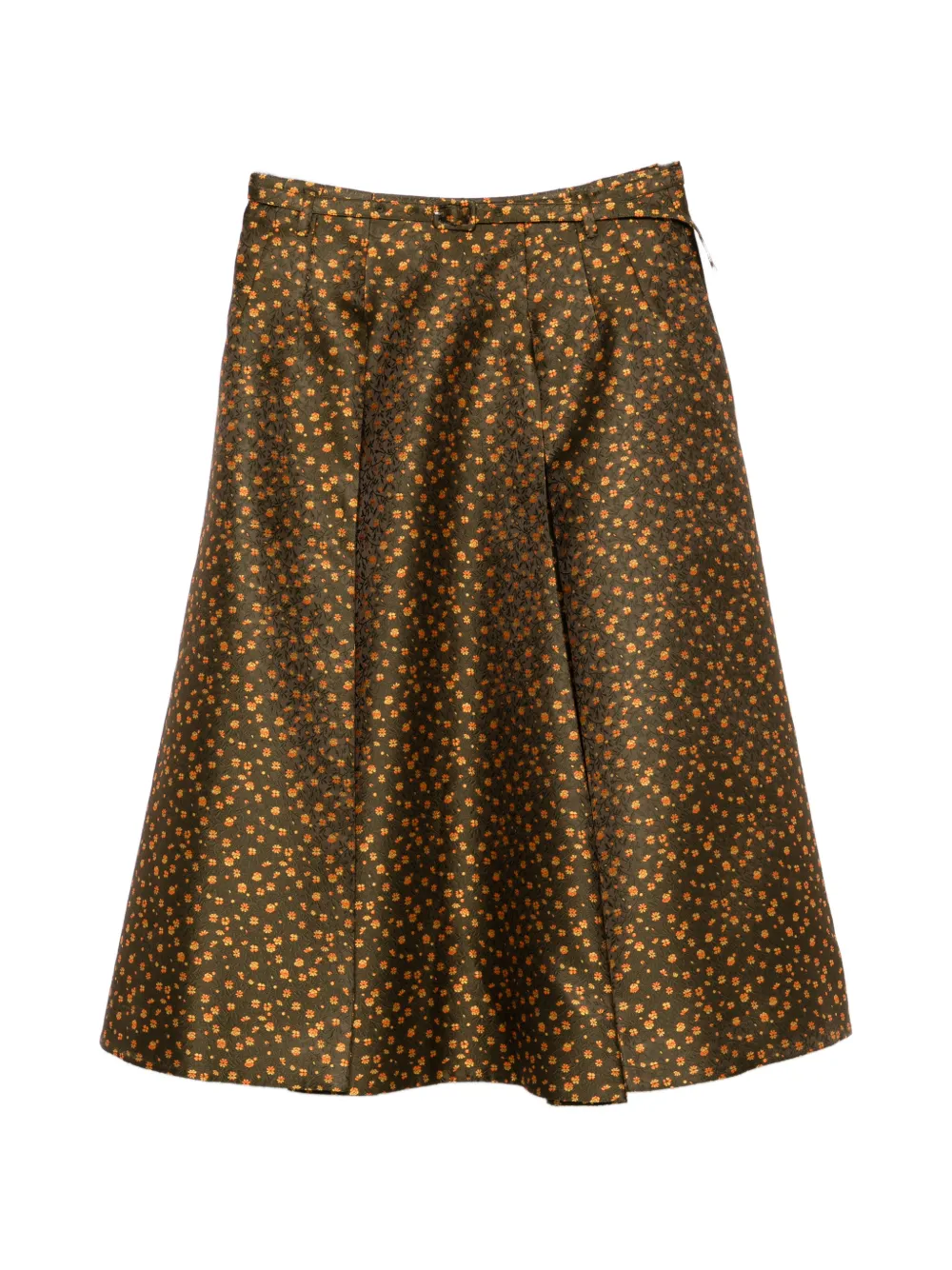 Prada floral-jacquard midi skirt - Verde