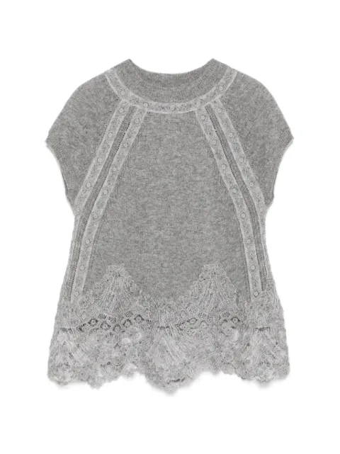 Ermanno Scervino lace-trim knitted top
