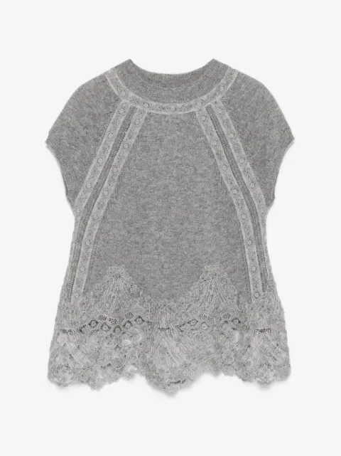 Ermanno Scervino lace-trim knitted top
